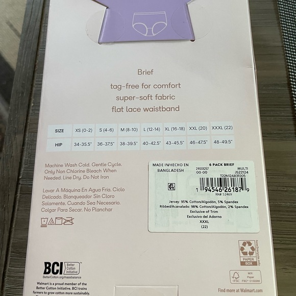 Joyspun Cotton Briefs Box of 6 Assorted Prints Size 22 NWT - Picture 3 of 4